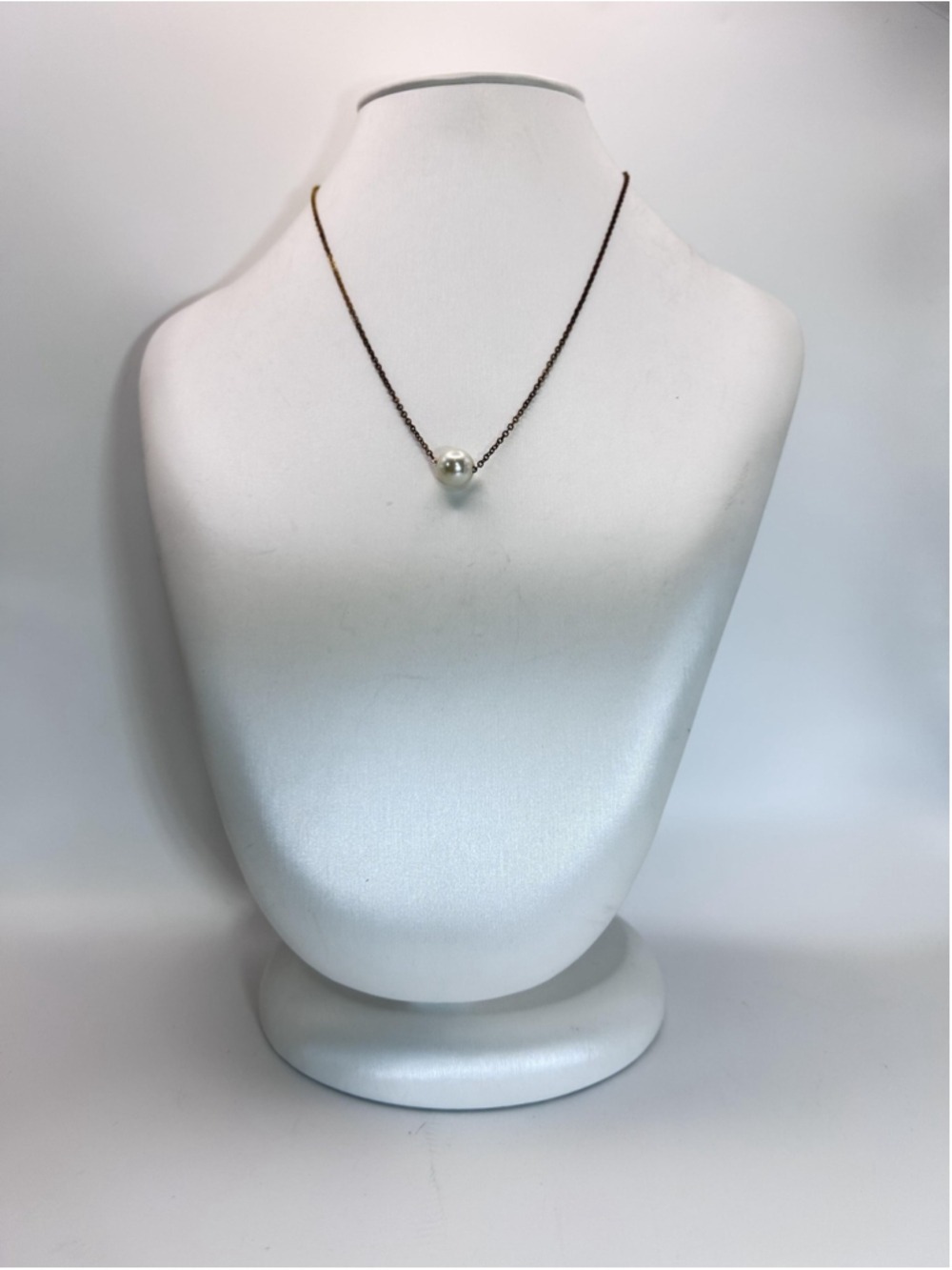 Necklace Gold Tone Imitation Pearl Pendant Minimalist Chain Womens Fashion
